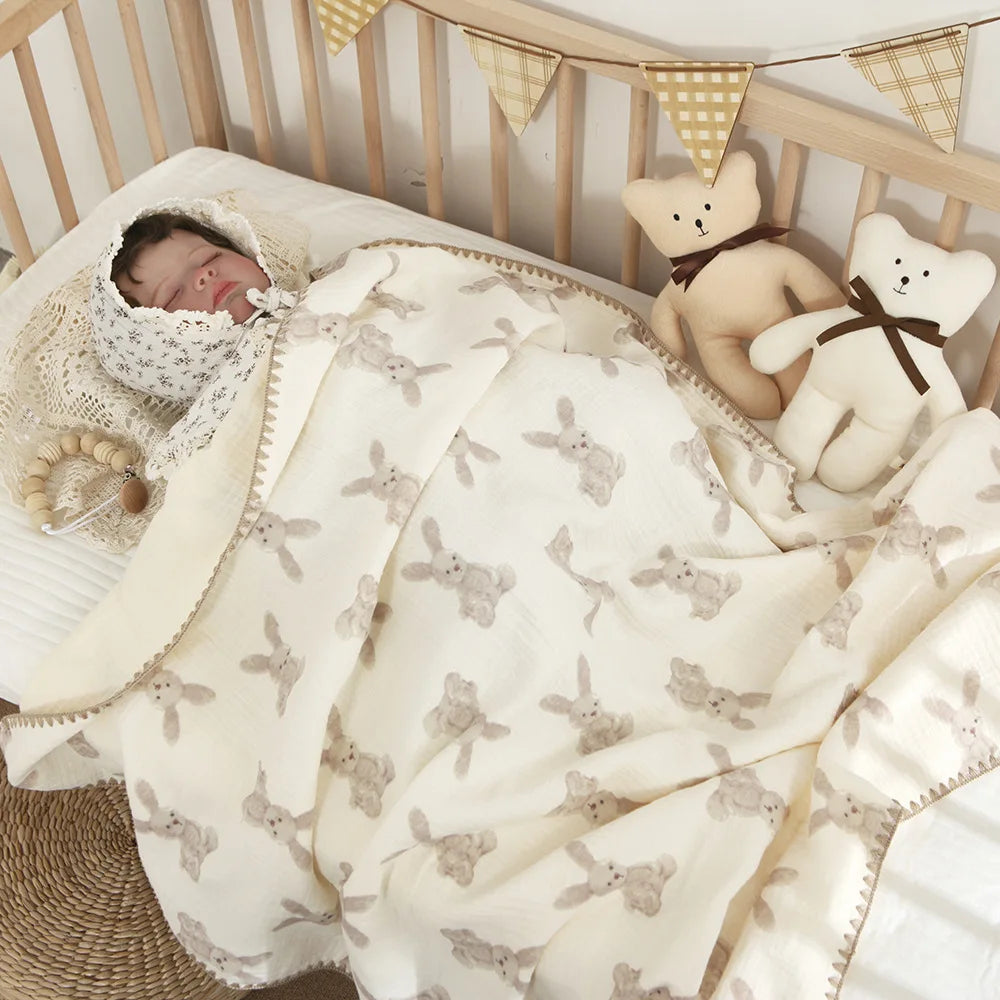 Cozy Cotton 4-Layer Muslin Baby Blanket